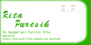 rita purcsik business card